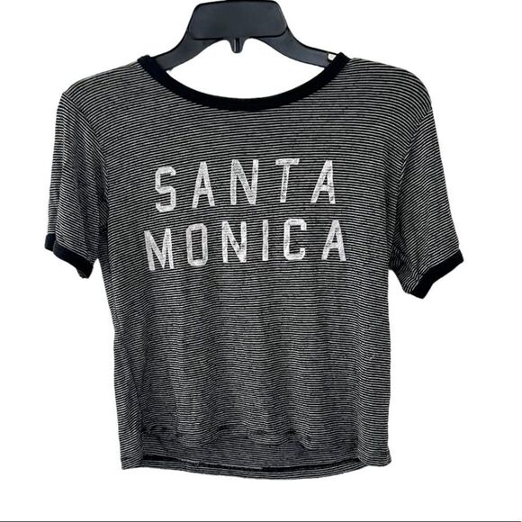 Brandy Melville Tops - John Galt black and white striped short sleeve Santa Monica shirt